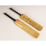 Cricket Interest: A vintage miniature cricket bat bearing facsimile signatures of the 1937 New