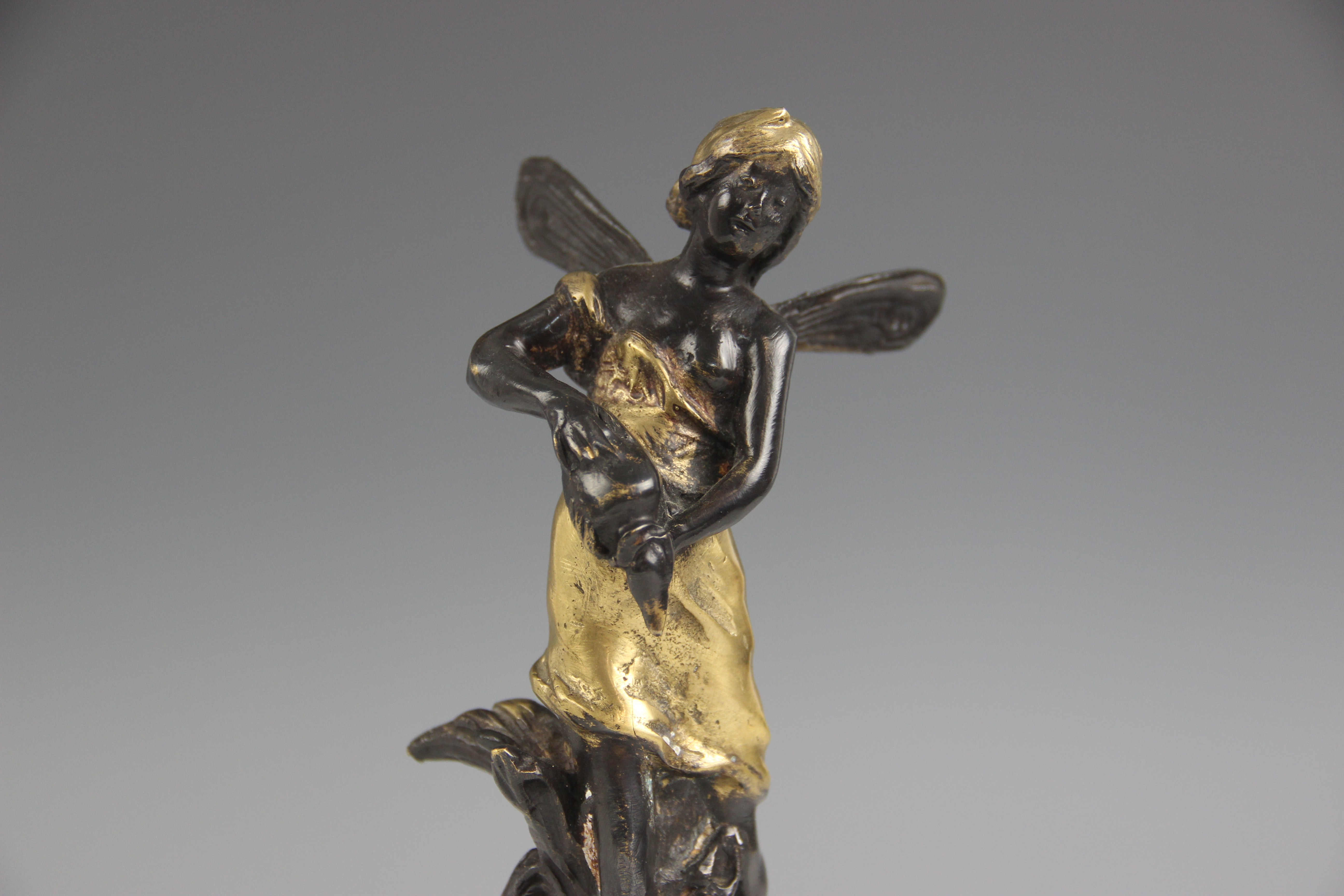 After Auguste Moreau (1834-1917), a pair of nymphs, each parcel gilt bronze patinated figure - Image 12 of 14