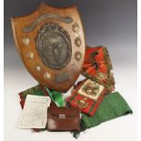 An Art Deco Ancient Order Of Foresters Altrincham And Lymm District Juveniles presentation shield,