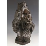 American school (late 19th century), a patinated bronze bust of large proportions modelled as the