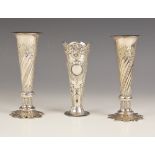 A Victorian silver posy vase, Josiah Williams and Co, London possibly 1896, of typical form with