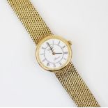 A ladies Longines 9ct gold ladies wristwatch, the circular white dial with Roman numerals and