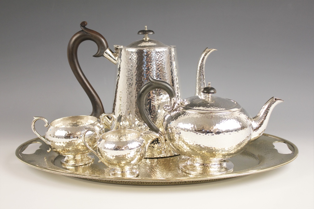 A selection of silver and silver plated tableware, to include an Arts & Crafts EPNS tea service by - Image 2 of 3