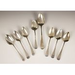 Three George III Old English pattern silver dessert spoons, Edward Thomason, Birmingham 1812, each
