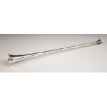 An Edwardian silver candle snuffer, possibly Sampson Mordan and Co Ltd, Chester 1908, modelled as