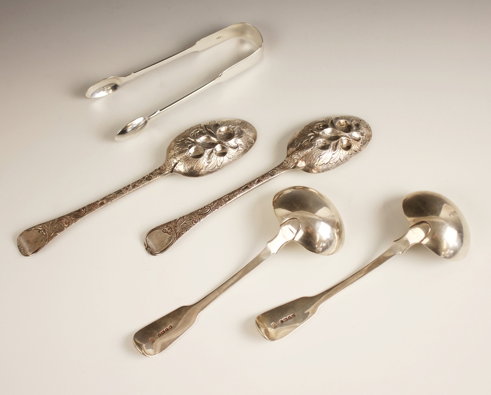 A pair of George I silver Hanovarian pattern spoons, stamped ‘IS’, London 1724, the bowls with later - Image 3 of 4