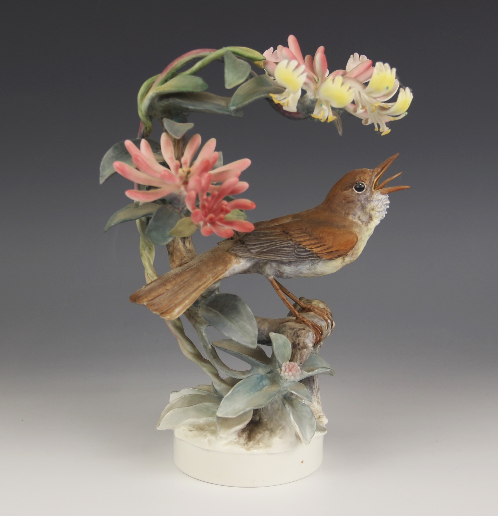 A Royal Worcester limited edition porcelain "Nightingale Daulias Luscinia And Honeysuckle", - Image 2 of 6