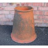 A terracotta rhubarb forcer, of typical bell form, 51cm high