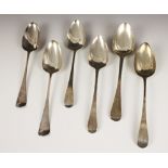 A pair of George III silver Hanoverian pattern table spoons, Thomas Wallis I, London 1790, 21.6cm