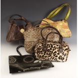 A collection of vintage handbags, to include; an Anya Hindmarch monogrammed canvas shoulder bad,