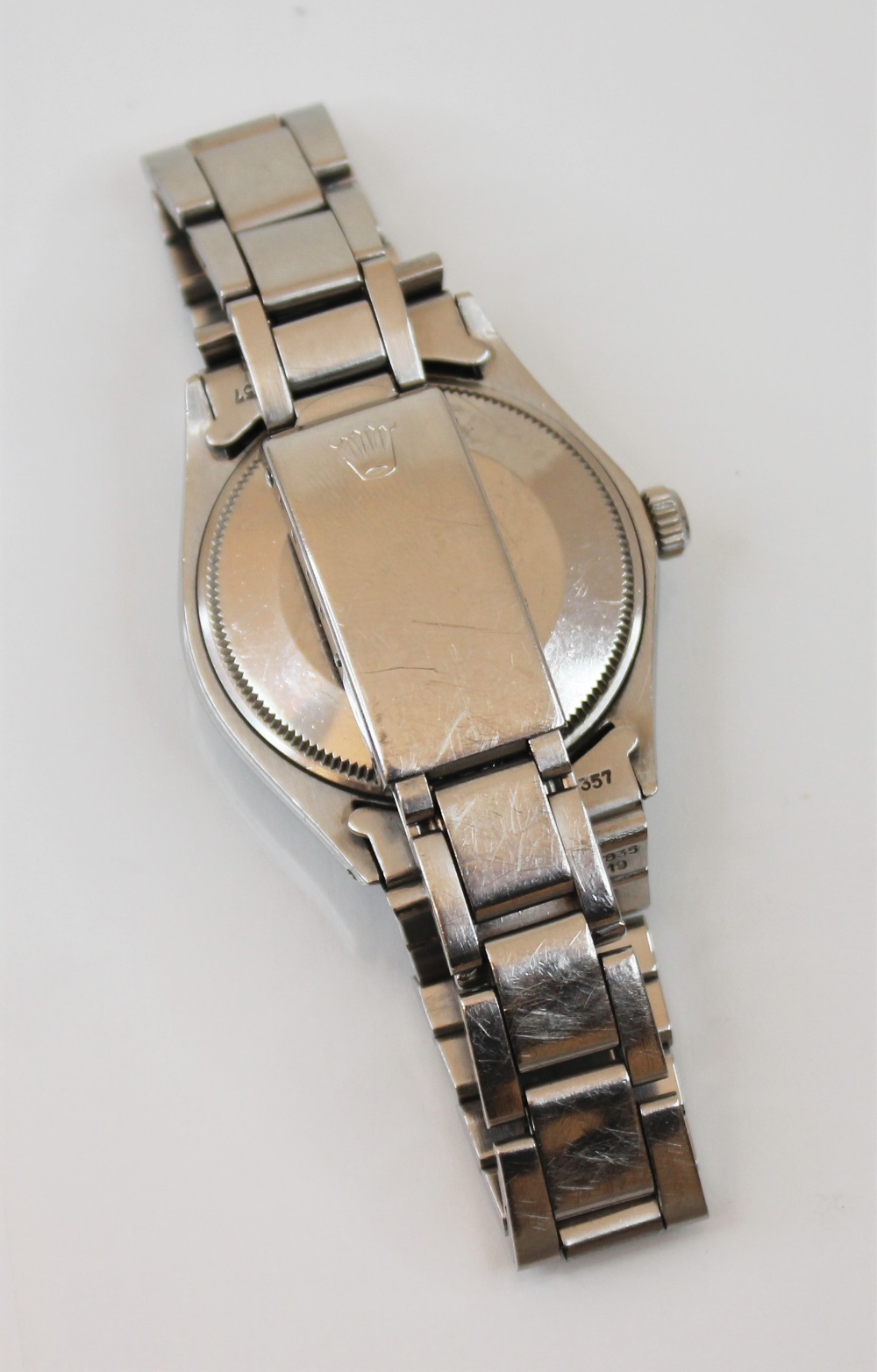 A Rolex Oyster Perpetual stainless steel wristwatch, circa 1970, the circular silver coloured face - Image 2 of 3