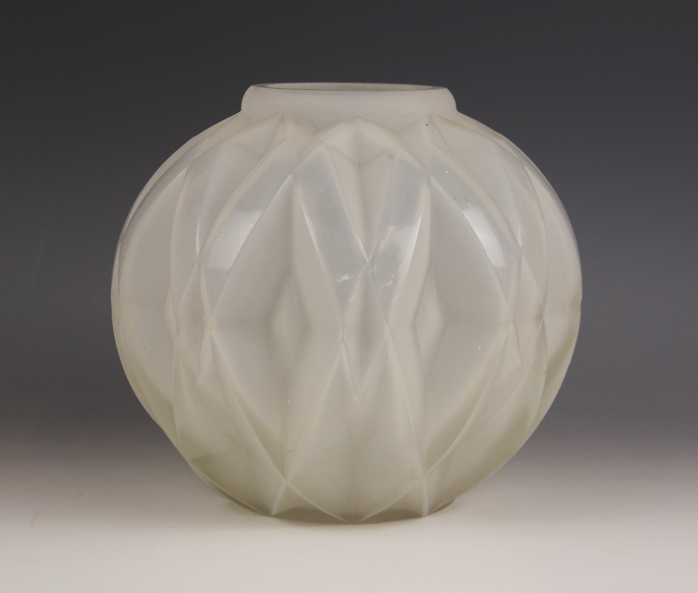 A French Art Deco "Prism" vase by Andre Hunebelle, early 20th century, of faceted globe form with