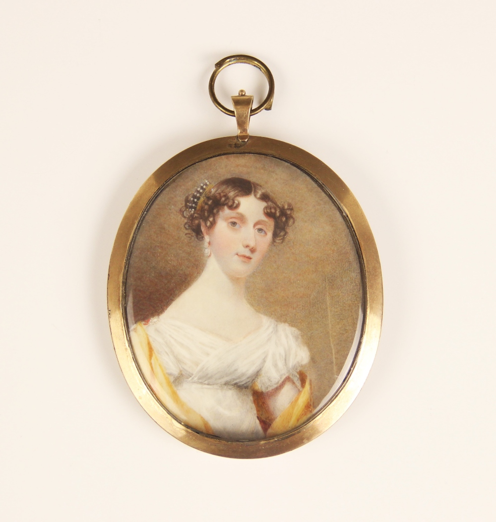 English school (late 18th/early 19th century), A half length portrait miniature depicting a young - Image 2 of 5