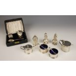 A cased silver christening set, Emile Viner, Sheffield 1957-58, comprising egg cup, napkin ring