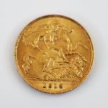 A George V half sovereign, dated 1913, weight 4.0gms