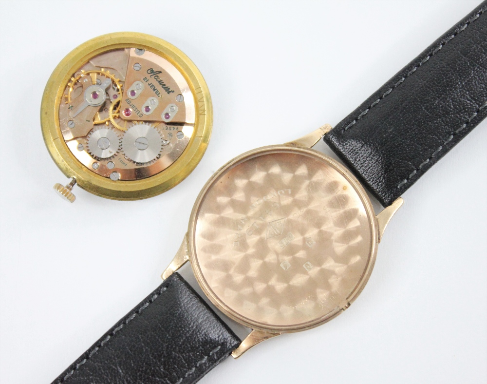 A 9ct gold cased Accurist ‘Antimagnetic shockmaster’ wristwatch, the circular dial with Arabic and - Image 4 of 5