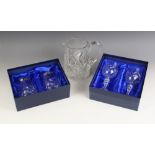 A boxed pair of Bohemia Crystal "Harmony" pattern wine glasses, each 17cm high, with a pair of boxed