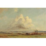James Longueville PS PBSA (British, b.1942), "The Snow Cloud - South Cheshire Landscape", Oil on
