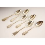 A set of four Victorian silver fiddle and thread pattern tablespoons, A B Savory & Sons, London