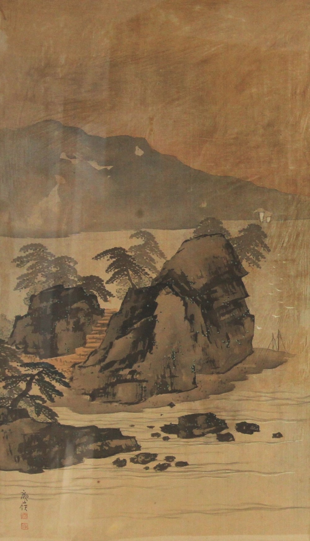 Chinese School (19th/20th century), Pair of watercolours on silk, Mountainous landscapes, Each - Image 3 of 4