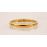 A 22ct yellow gold wedding band, marked for Birmingham 1941, ring size N, weight 2.6gms,