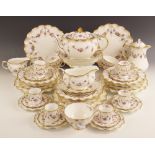 A Royal Crown Derby dinner service in the A1225 "Royal Antoinette" pattern, comprising: six soup