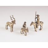 A miniature silver coloured figure of an antelope in the manner of Patrick Mavros, 42mm high,