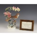 A Royal Worcester limited edition porcelain "Nightingale Daulias Luscinia And Honeysuckle",