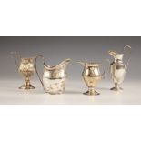 A Victorian silver cream jug, Henry Wilkinson and Co, London 1872, the garland and foliate