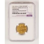 AH1109//41 INDIA MUGHAL EMPIRE KM-315.16 MOHUR NGC Grade: AU Details Comment: Removed from jewellery