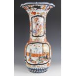 A Japanese porcelain vase, Meiji Period (1868-1912), the large baluster shaped vase with flared