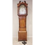 A mahogany cased eight day longcase clock by R Lawrence, Wellington, mid 19th century, the 36cm