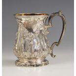 A Victorian silver christening mug, James Dixon and Sons Ltd, Sheffield 1877, the baluster body with