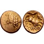 Britannia, the Catuvellauni and Trinovantes. Cunobelin AV Stater. Camulodunum, circa AD 10-20. Grain