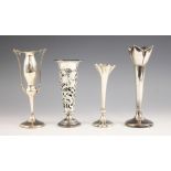 An Edwardian silver twin handled posy vase, Williams (Birmingham) Ltd, Birmingham 1910, the plain