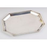 A George V silver tray, T Wilkinson and Sons, Birmingham 1928, of plain polished octagonal form with