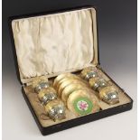 A George V silver mounted cabaret set, Charles S Green and Co Ltd, London 1913, comprising six