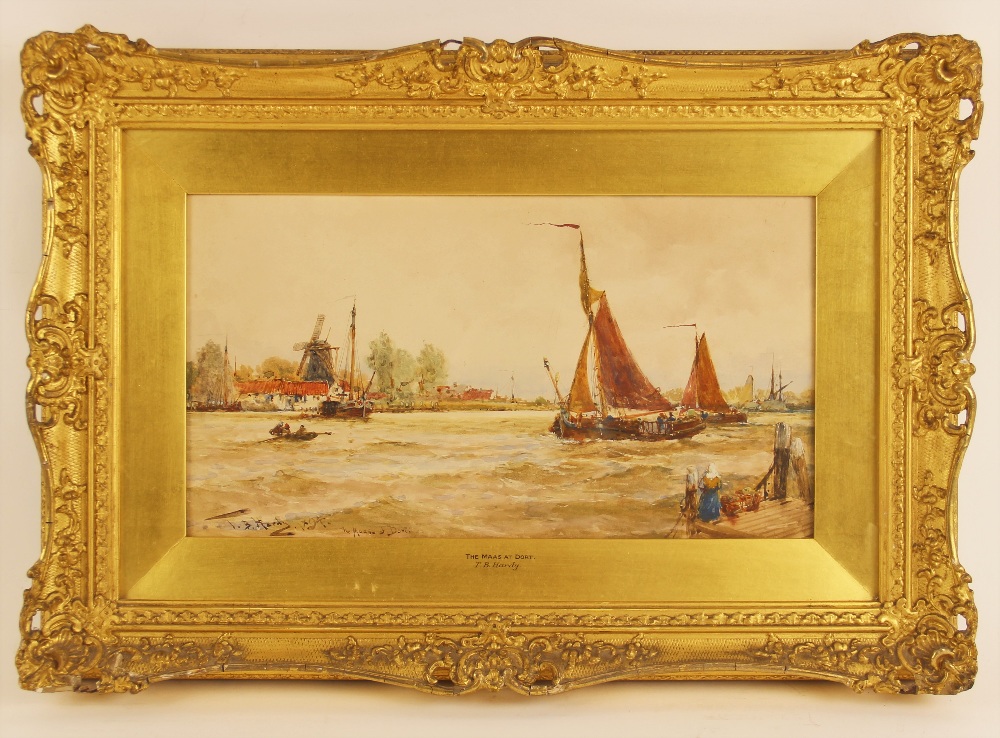 Thomas Bush Hardy RA RBA (British, 1842-1897), "The Maas At Dort", Watercolour on paper, Signed, - Image 2 of 3