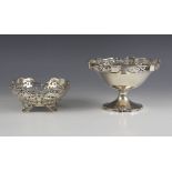 An Edwardian silver bonbon dish, Frederick Augustus Burridge, London 1903, the cast scrolling rim