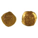 Two Gold Byzantine Hyperpyron 1254-1258, Emperor of Nicaea, 25mm and 26mm wide, weight 4.1gms and