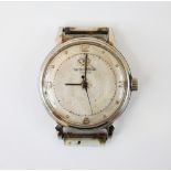 A gentleman's stainless steel Jaeger LeCoultre wristwatch, the circular cream coloured dial with