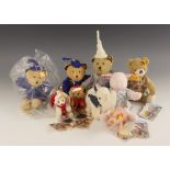 A collection of nine Steiff soft toys from the "Family", "Baby" and "Classic" ranges, to include