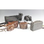 A selection of vintage camera equipment, to include a Nikon F-301 35mm single lens reflex camera