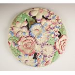 A Clarice Cliff Floral Bouquet 'My Garden' plaque circa 1940, decorated in relief with large bold