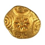 India, Yadavas of Devagiri , Ramachandra (1270-1311 A.D) gold pagoda, central lotus punch surrounded