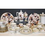 A Coalport part dinner service in the 'Hong Kong' pattern, comprising: a coffee pot and cover, a