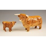 A Beswick 'Highland Bull', model number 2008, designed by Arthur Gredington, issued from 1965 to