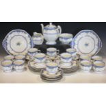 A Royal Doulton tea service in the 'Arvon' pattern comprising: fourteen teacups, fourteen saucers,