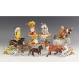 Five Beswick animals, comprising: Shetland Pony (Woolly Shetland Mare) in brown gloss, model