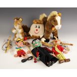 A Steiff 'Cosy Furdy' Pony, with yellow ear tag, a Steiff Squirrel with yellow ear tag, a
